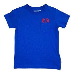 NEW Crewcuts Lobster Pocket‎ T-Shirt Graphic Tee Cotton Blue XXS (2-3) NWT